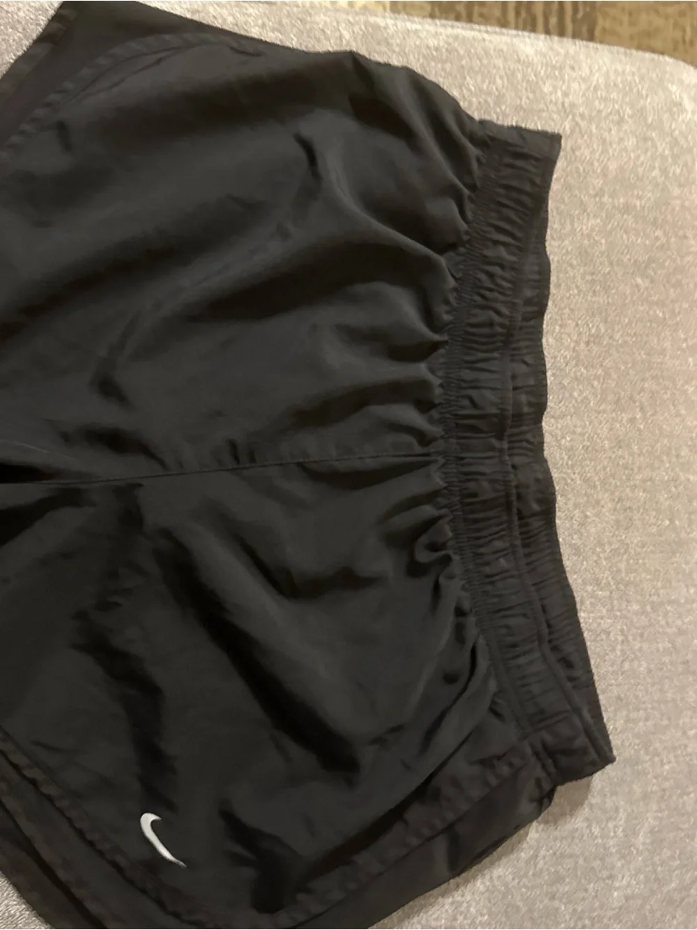 Nike Women's Black and Neon Yellow Athletic Shorts